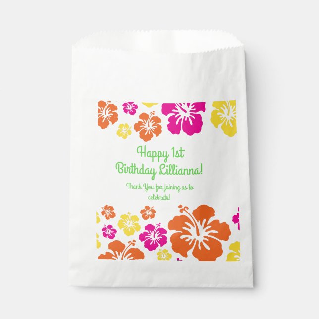 Sachets En Papier Aloha Cute Hawaiian Kid's Birthday Party (Devant)