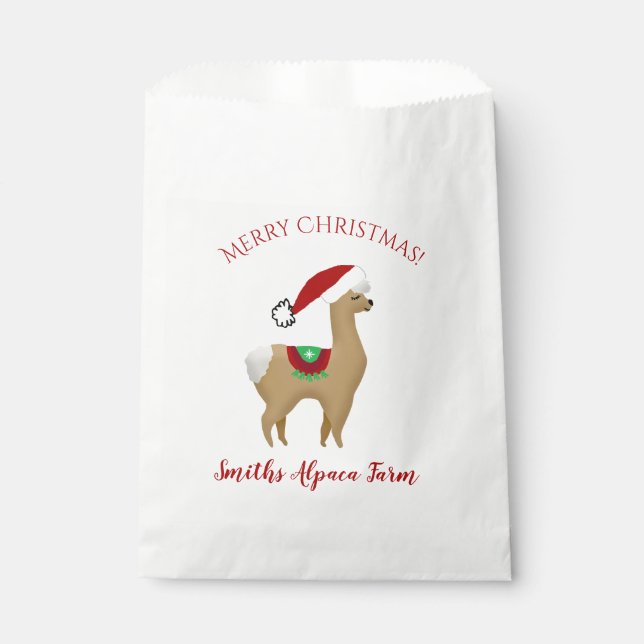 Sachets En Papier Alpaca Noël Fête Traiter Favoriser le sac (Devant)