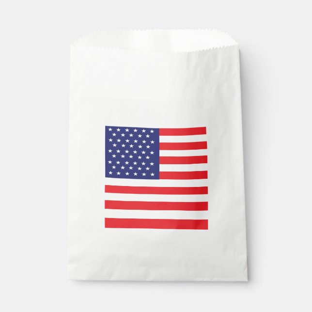 Sachets En Papier American Flag Party Favoriser Sac rouge blanc et b (Devant)