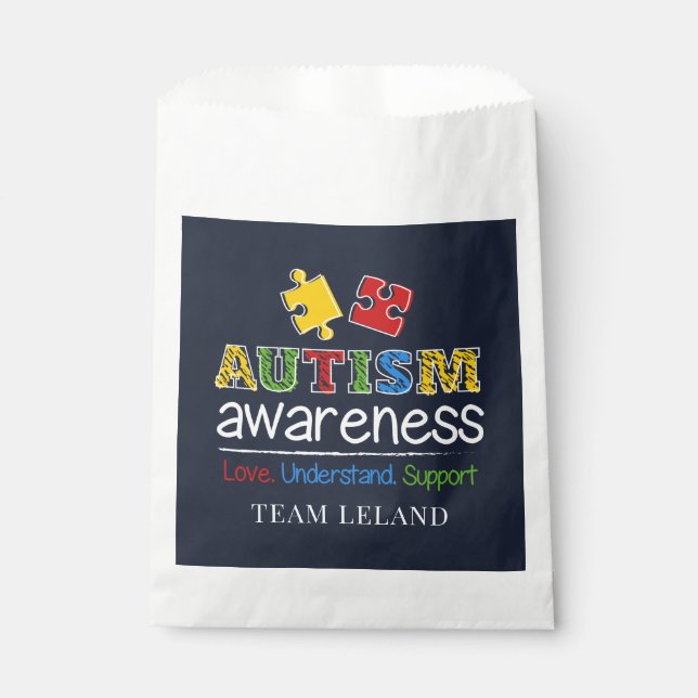 Sachets En Papier Amour de Sensibilisation sur l'autisme personnalis (Devant)