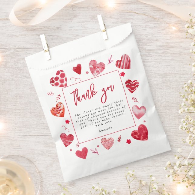 Sachets En Papier Amoureux | MERCI BABY SHOWER (Coupé)