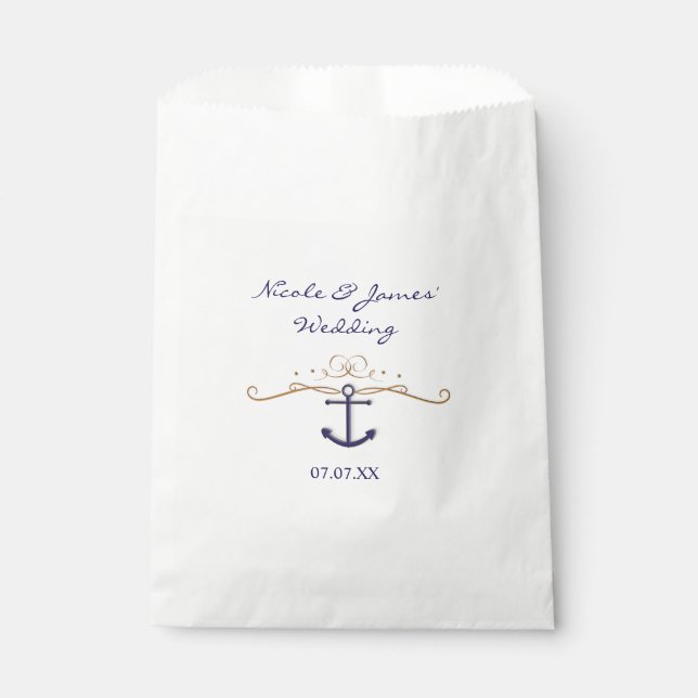 Sachets En Papier Ancre nautique Élégant Classy Party Favoriser les  (Devant)