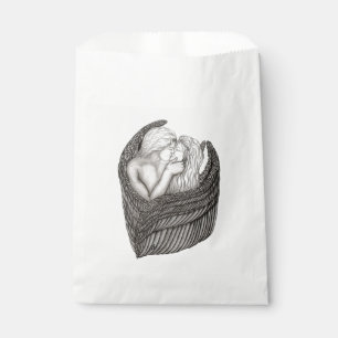 Sachets En Papier Angels Kissing, noir et blanc Design