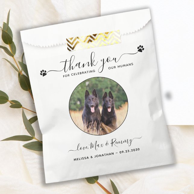 Sachets En Papier Animal Mariage Photo Personnalisé Chien Traite Dog (Créateur téléchargé)