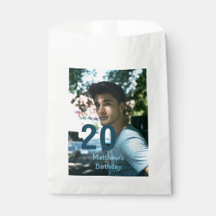 Sachets En Papier anniversaire 20 ans ajouter nom photo date homme b