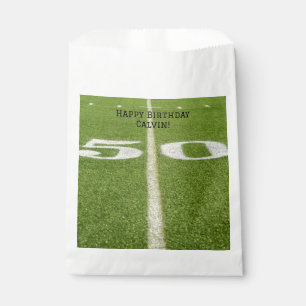 Sachets En Papier Anniversaire 50 Yard Line Green Field Football