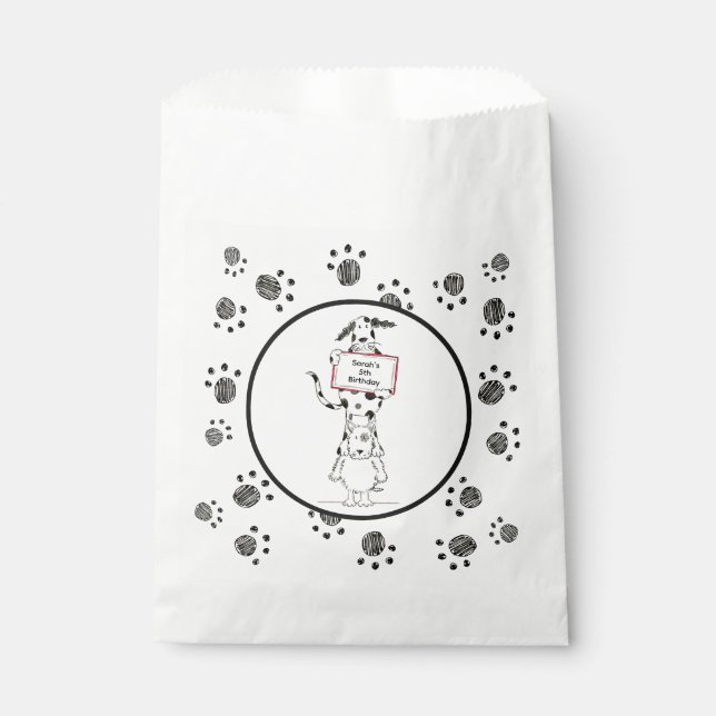 Sachets En Papier Anniversaire Acrobates de Chien Mignon Personnalis (Devant)