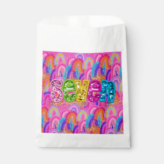Sachets En Papier Anniversaire arc-en-ciel 7 ans