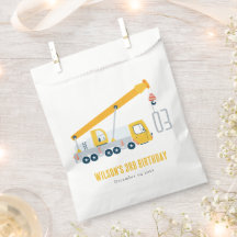 Anniversaire de enfant du véhicule de construction