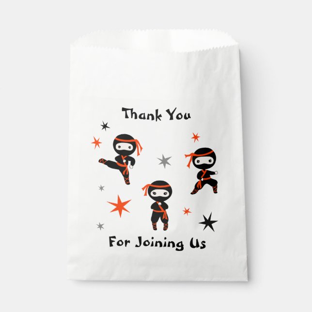 Sachets En Papier Anniversaire de enfant guerrier du Cute Ninja (Devant)