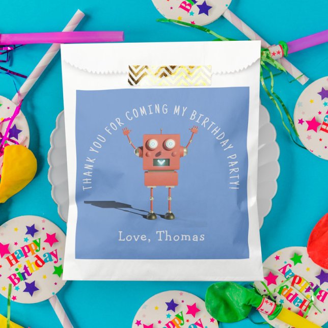 Sachets En Papier Anniversaire de enfant robot Red 3D (Créateur téléchargé)