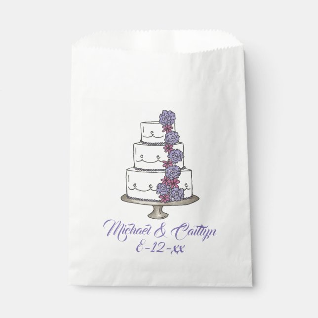 Sachets En Papier Anniversaire de la Fête des mariées de gâteau Mari (Devant)