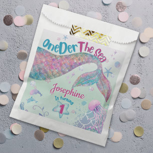 Sachets En Papier Anniversaire de première année sirène aquarelle