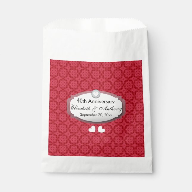 Sachets En Papier Anniversaire du 40e Mariage Ruby Red Z06 (Devant)