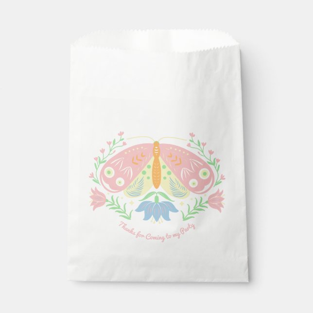 Sachets En Papier Anniversaire du papillon Boho (Devant)