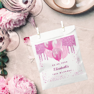 Sachets En Papier Anniversaire fête rose blanc parties scintillant b
