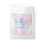 Anniversaire fête rose violet holographique