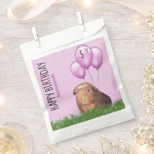 Sachets En Papier Anniversaire Personnalisé Cute Guinea Pig Purple B