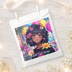 Sachets En Papier Anniversaire personnalisé de la fille de couleur