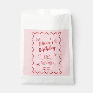 Sachets En Papier Anniversaire rouge et rose
