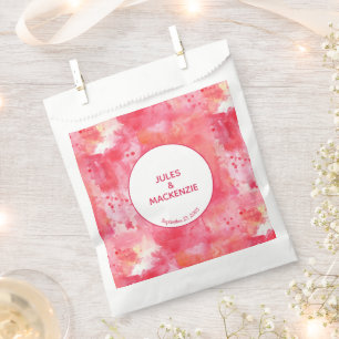 Sachets En Papier Aquarelle Abstraite moderne Mariage rose