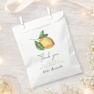 Sachets En Papier Aquarelle agrumes citron 1er anniversaire merci