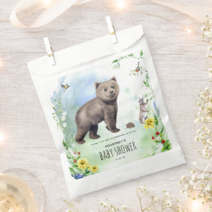 Sachets En Papier Aquarelle Baby shower des animaux de la forêt de b
