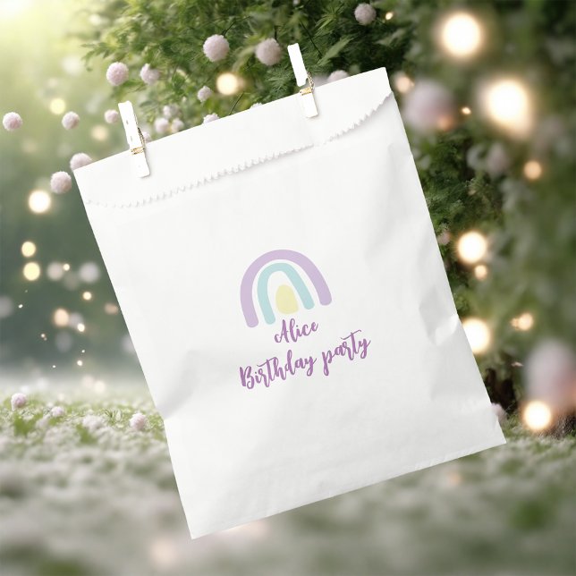 Sachets En Papier Aquarelle bleu bleu lilas jaune Anniversaire (Créateur téléchargé)