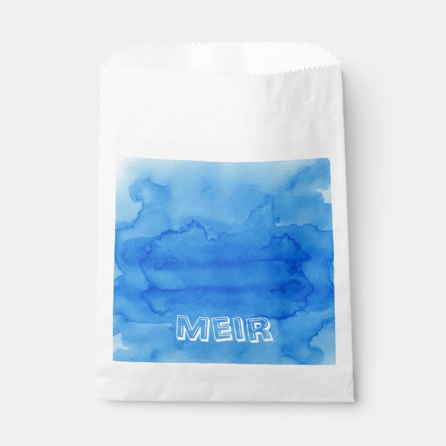Sachets En Papier Aquarelle bleu haut-sherin pour sac (Devant)