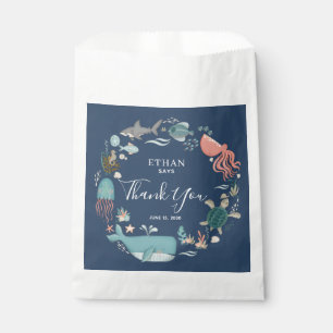Sachets En Papier Aquarelle Bleue Cute Ocean Baby Boy 1er Merci