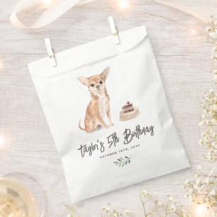Sachets En Papier Aquarelle Chihuahua Chien Merci d'anniversaire