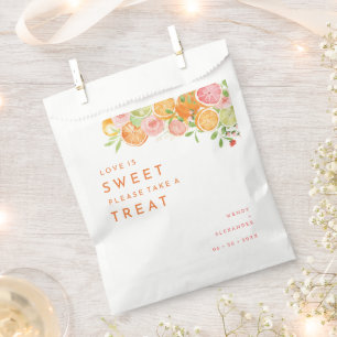 Sachets En Papier Aquarelle Citrus L'amour Mariage est doux