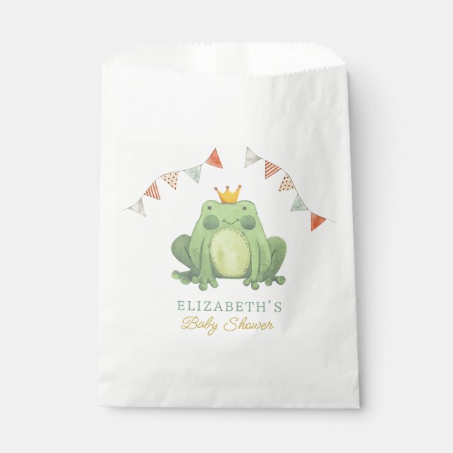 Sachets En Papier Aquarelle Cute Frog Baby shower (Devant)