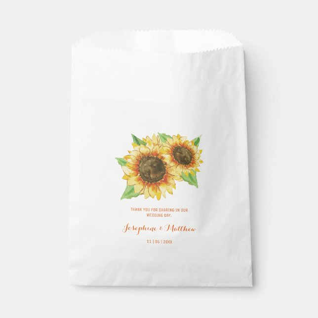 Sachets En Papier Aquarelle des fleurs de soleil (Devant)
