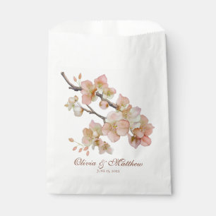 Sachets En Papier Aquarelle douce rose orangé fleurs de printemps