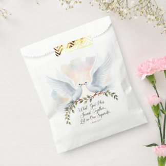 Sachets En Papier Aquarelle Doves Mark 10:9 Favour Sac