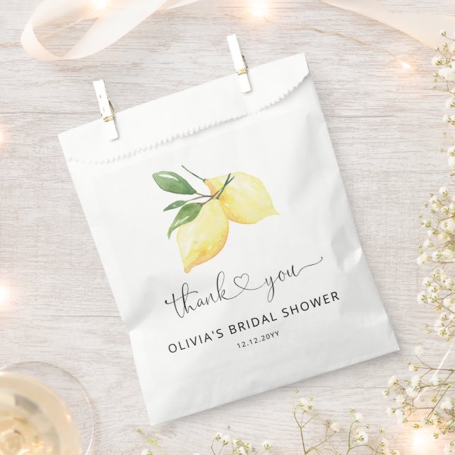 Sachets En Papier Aquarelle Fête des mariées citron Favoriser les sa (Coupé)