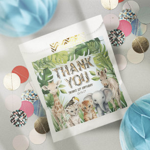 Sachets En Papier Aquarelle feuilles tropicaux, safari dans la jungl