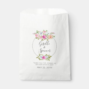Sachets En Papier Aquarelle florale moderne Rose Marine Stripes Mari