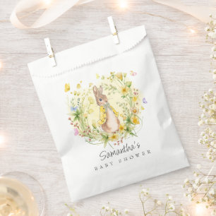 Sachets En Papier Aquarelle Jaune Pierre Baby shower Rabbit