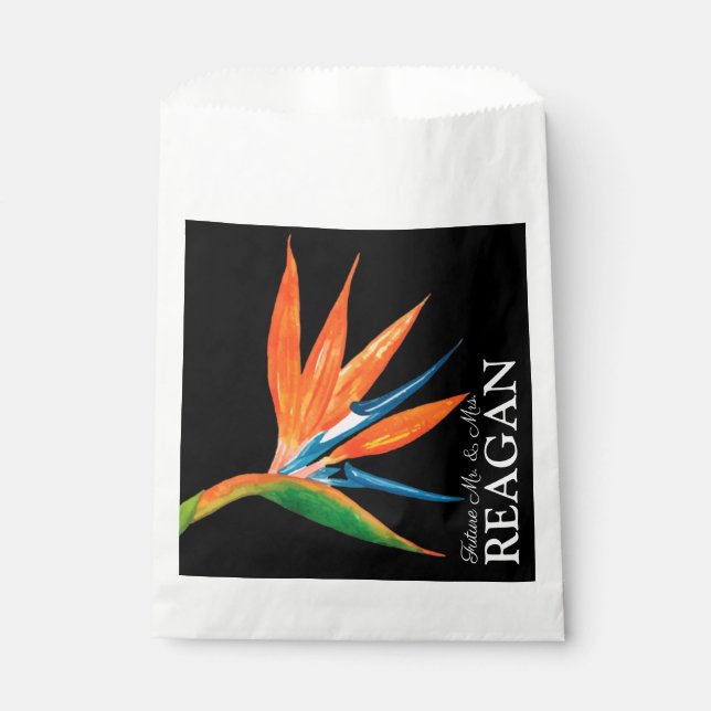 Sachets En Papier Aquarelle Oiseau de Paradis Sac personnalisé Faveu (Devant)