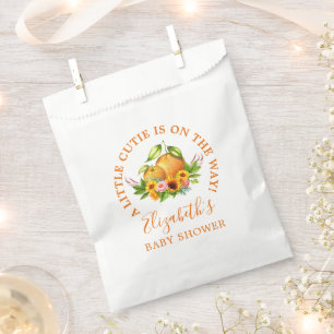 Sachets En Papier Aquarelle Oranges Floral Little Cutie Baby shower
