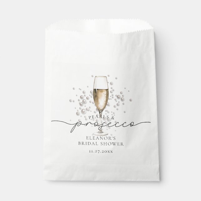 Sachets En Papier Aquarelle Perles et poursuites Fête des mariées Fa (Devant)