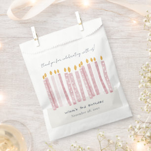 Sachets En Papier Aquarelle rose pastel mignonne aux bougies d'anniv