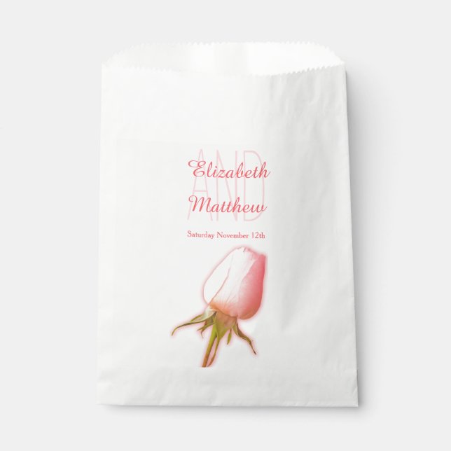Sachets En Papier Aquarelle simple rose rose buste de mariage sac de (Devant)