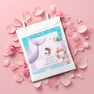 Sachets En Papier Aquarelle Sous Le Baby shower Sea Little Pearl