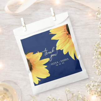 Sachets En Papier Aquarelle Sunflower bleu foncé
