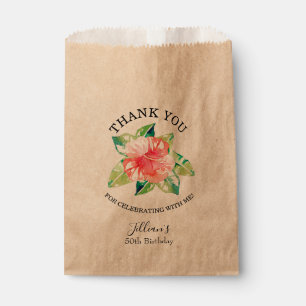 Sachets En Papier Aquarelle Tropical Rose Hibiscus Hawaiian