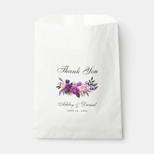 Sachets En Papier Aquarelle violet ultra violet Mariage floral