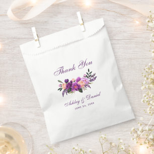 Sachets En Papier Aquarelle violet Ultra violet Mariage floral P